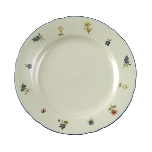 Seltmann Brotteller 17 cm Fahne, Form: Marieluise, Glasur: elfenbein, Dekor: 30308 Streublume