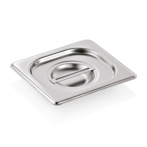 GN 1/6 Deckel, Materialstärke 0,7 mm. Material: Chromnickelstahl 18/8. Serie: GN 90.