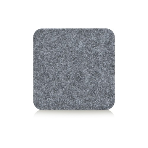 Glasuntersetzer-Set, 4-tlg., Filz, grau. Länge: 100 mm. Breite: 100 mm. Höhe: 2,8 mm