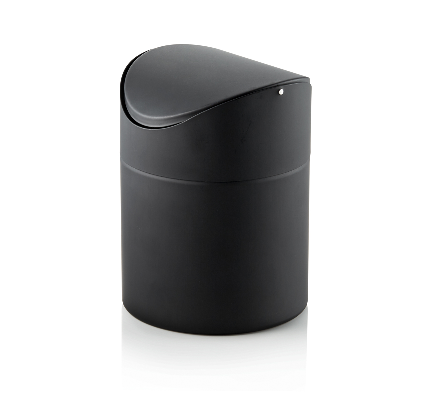 Tischabfalleimer mit Schwingdeckel, Ø 12cm, schwarz, pulverbeschichteter Stahl Mit Schwingdeckel, pulverbeschichtet, Farbe: schwarz