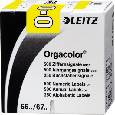 Leitz Buchstabensignal Orgacolor® Orgacolor Registratursysteme O selbstklebend Kunstdruckpapier gelb