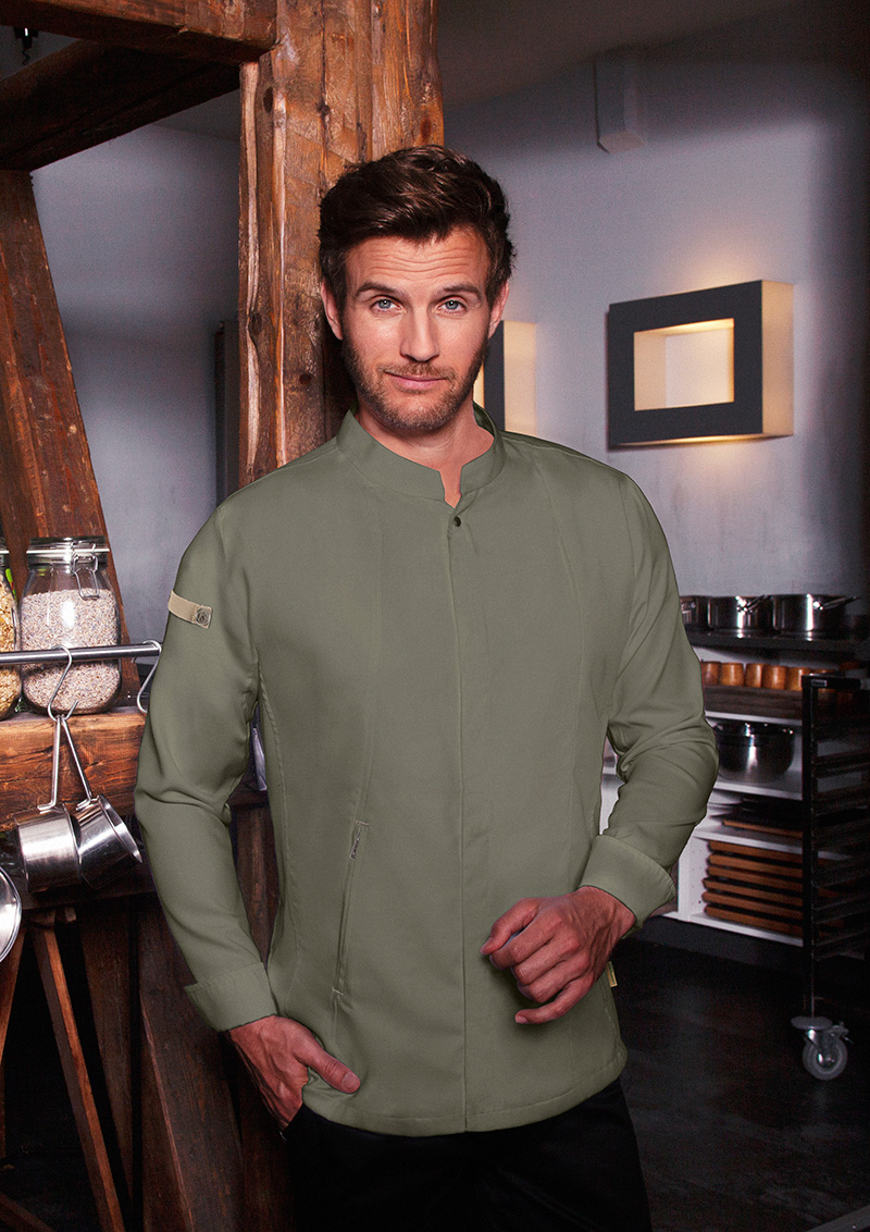 Kochjacke Green-Generation , aus nachhaltigem Material , GR. 58 , Farbe: salbei , von Karlowsky