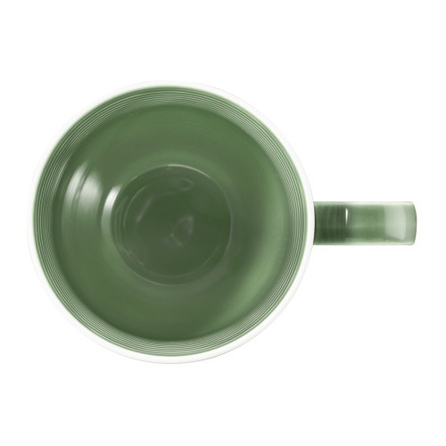 Seltmann Becher mit Henkel 0,35 l mit Relief, rund mit Relief, Form: Beat, weiss Salbei7, hohe Kantenschlagfestigkeit, Made in Germany