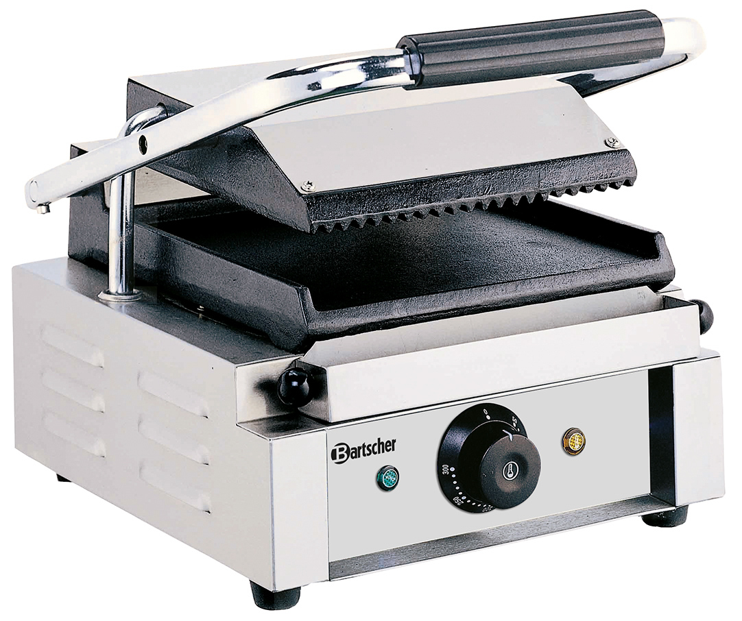 Bartscher Kontaktgrill 1800 1GR | Programmierung:- | Maße: 29 x 39,5 x 21,0 cm. Gewicht: 13 kg