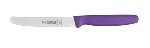Universalmesser 11 cm, Wellenschliff, violett Giesser - Made in Germany