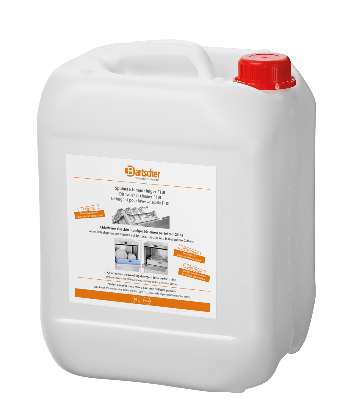 Bartscher Spülmaschinenreiniger F10L |HACCP-konform: Ja | Maße: 22 x 19 x 31,0 cm.Gewicht: 9,7 kg