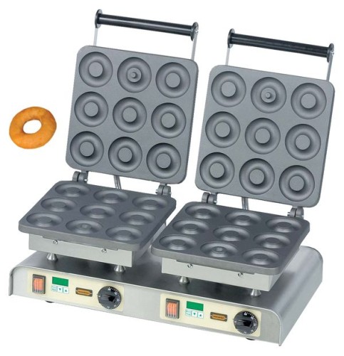 NEUMÄRKER Dony Donut-Eisen II mit Digitaltimer, Aluminiumbackplatten beschichtet 610x340x250 mm