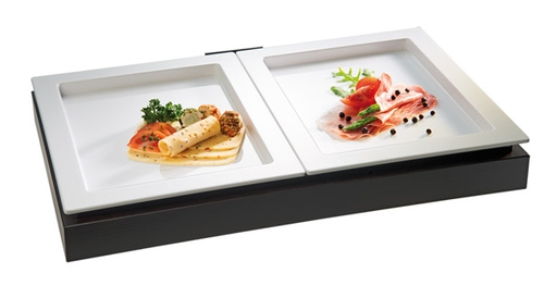 GN 1/2 Tablett -FRAMES- 32,5 x 26,5 cm, H: 2 cm Melamin, weiß spülmaschinengeeignet stapelbar nicht mikrowellengeeignet