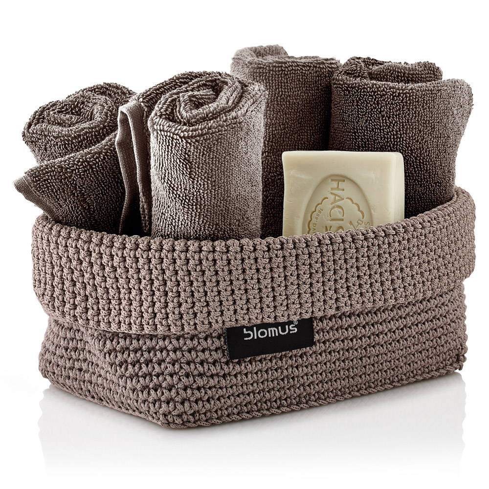 Häkelkorb -TELA- Taupe - Size L. Material: Kunstfaser. Von Blomus.