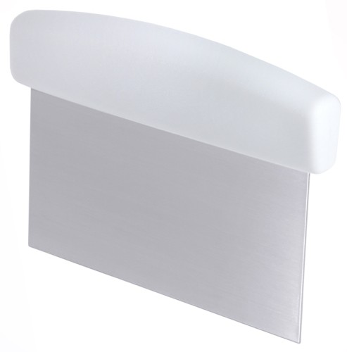 Teigschaber/Abstecher aus starrem Edelstahl 18/0, mit ABS-Griff, matt poliert, schwere Qualität Spatelmaß: 15 cm x 7,5 cm