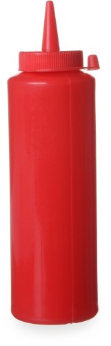 HENDI Spenderflasche für Saucen - Farbe: rot - 0,35 Liter Ø55x205 mm