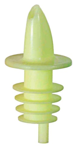 Universalausgießer , neonfarben aus Polyethylen, passend auf 0,7 und 1,5 l Flaschen, Dosierung durch Unterbrechung der Luftzufuhr am