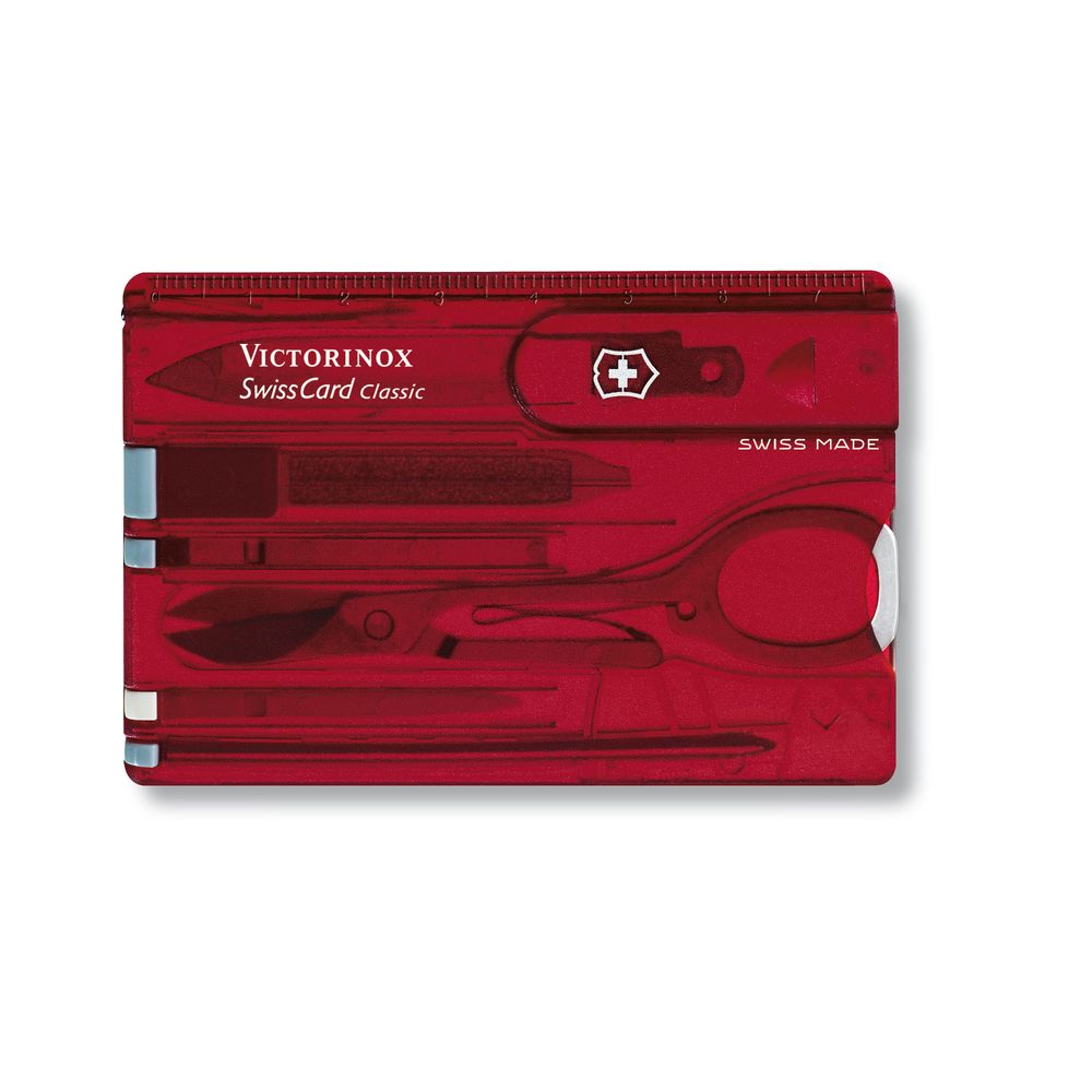 Victorinox SwissCard Classic Taschenmesser, rot transparent