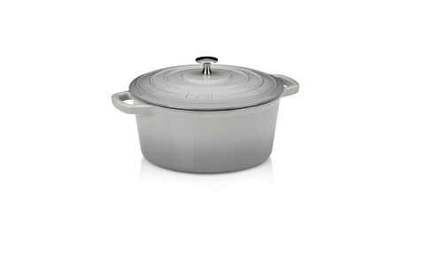 Kela Bräter Calido aus Gusseisen, hellgrau, Höhe ca. 120mm, Ø 260mm , Inhalt: 4,6 L