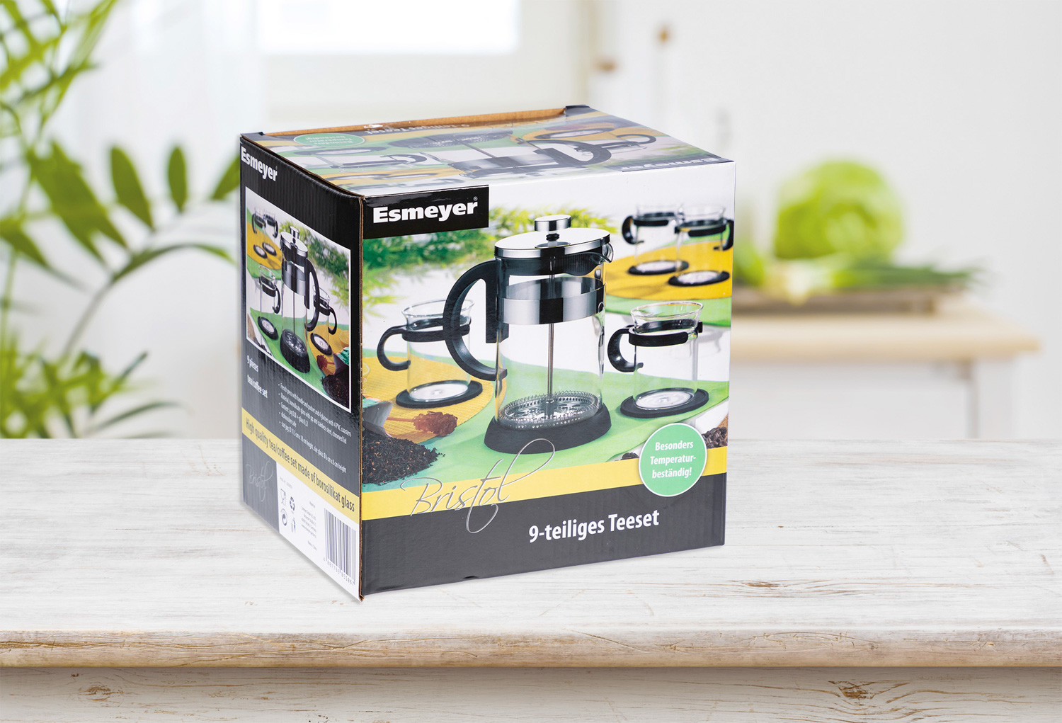 9-tlg. Tee-/Kaffeeset BRISTOL, Aus Borosilikatglas, daher besonders hitze- und kältbeständig.