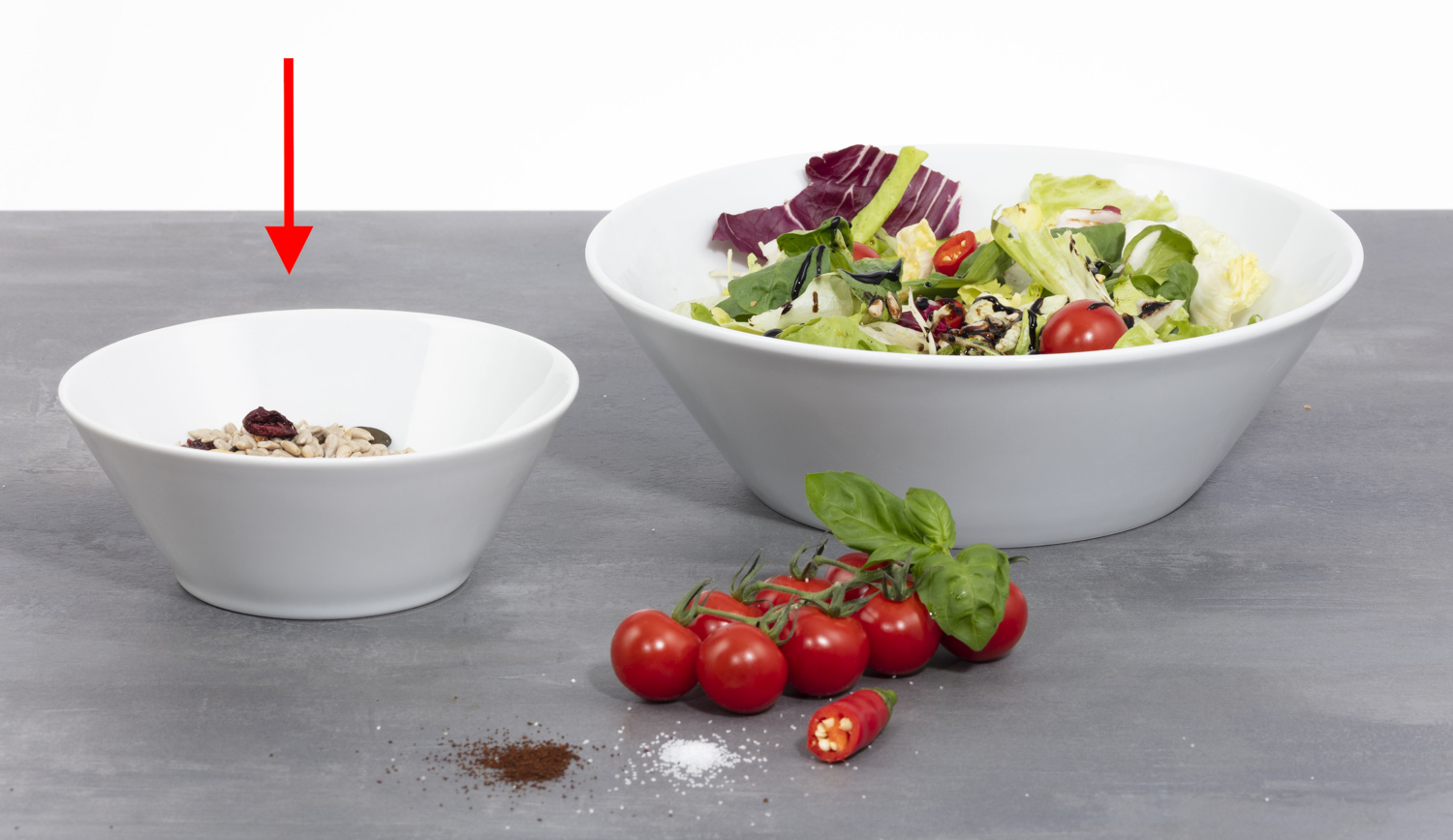 Salatschale SOLEA, Farbe: weiß, Durchmesser: 16 cm. Höhe: 7 cm