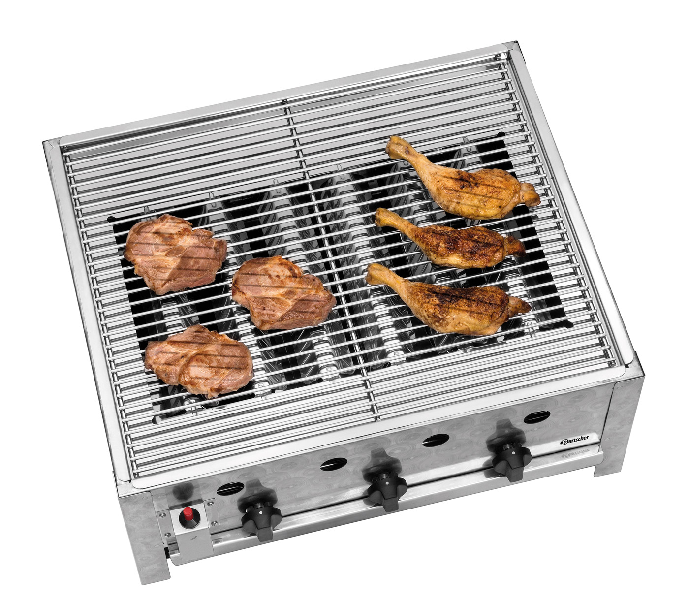 Bartscher Gas-Tischbräter TB1000R | Anschluss: 1/4" | Maße: 68,5 x 54 x 275 cm. Gewicht: 13,7 kg