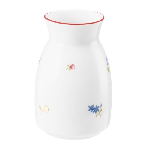 Seltmann Vase, rund, Form: Community, Dekor: 57388 Streublume rote Linie, hohe Kantenschlagfestigkeit, Made in Germany