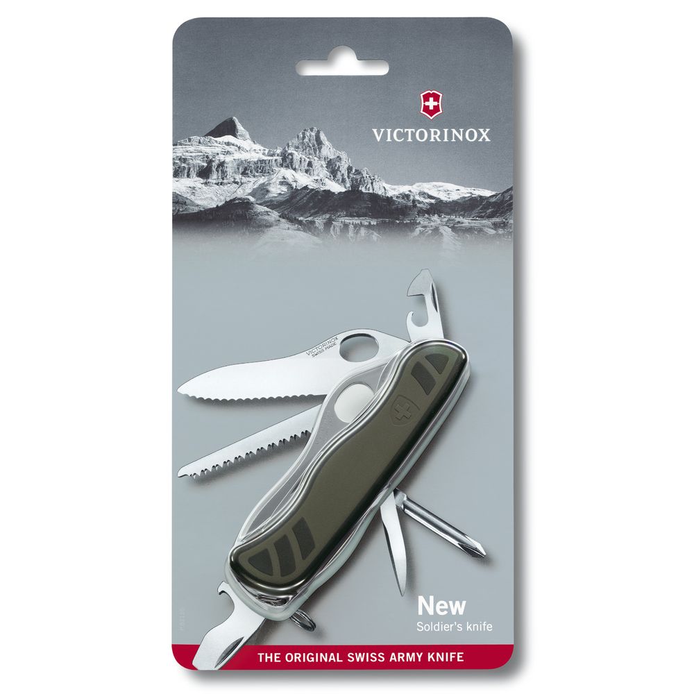 Victorinox Soldatenmesser 08, Feststell-Einhandklinge, grün in Blister