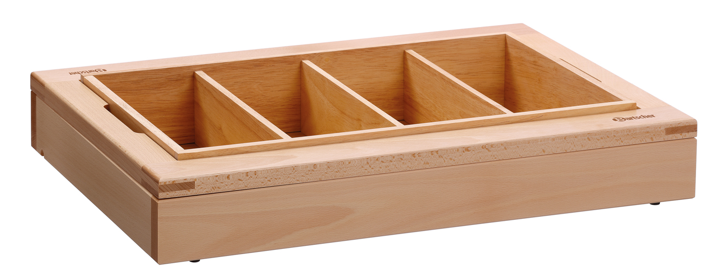 Bartscher Buffet-System Set BKA4 | 1 Besteckkasten, 4-geteilt ,1 Basisrahmen ,1 Abschlussrahmen | Maße: 58 x 40,5 x 96 cm.