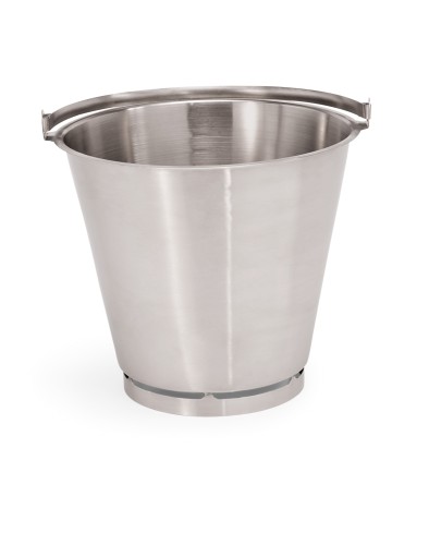 Eimer. mit offenem Bodenreifen, Skalierung 1 bis 10 ltr. Chromnickelstahl. mit