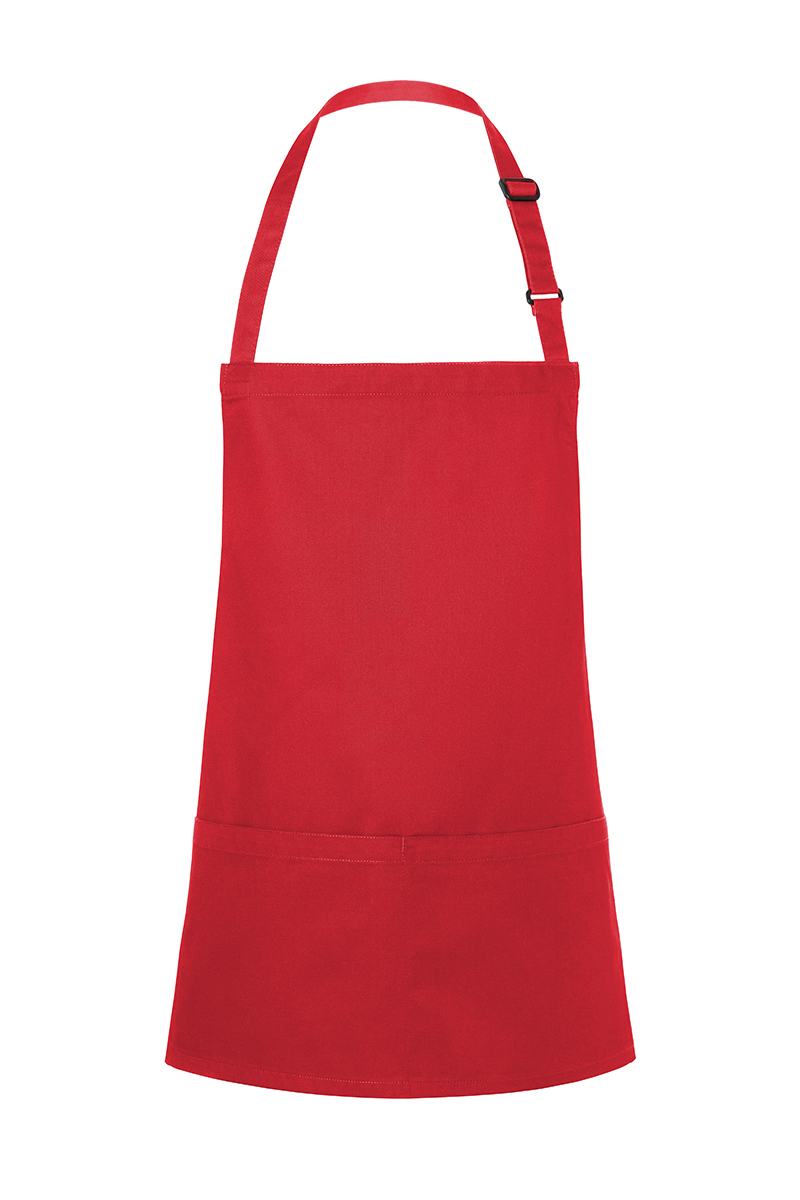 Kurze Latzschürze Basic mit Schnalle und Tasche - Maße: 75 x 60 cm (Breite x Länge)