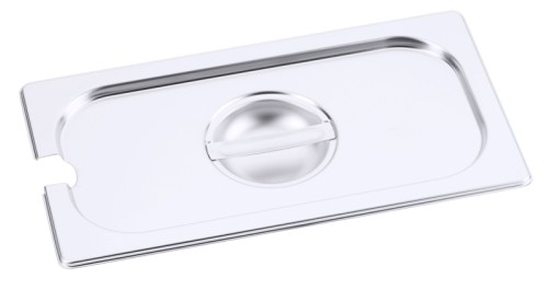 GN-Deckel mit Ausschnitt für Löffel für Serie 7000 und andere (siehe Beschreibung Deckel Serie 7511) aus Edelstahl 18/10, seidenmatt