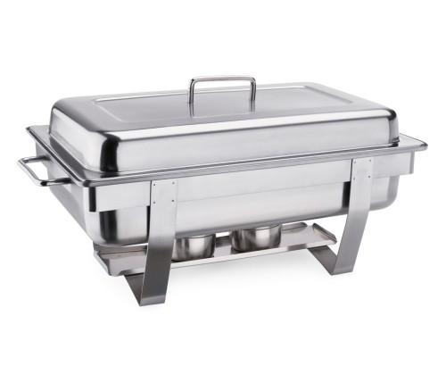Chafing Dish. mit Edelstahlgriffen. Chromnickelstahl. mit 2 Brennpastenbehältern, GN