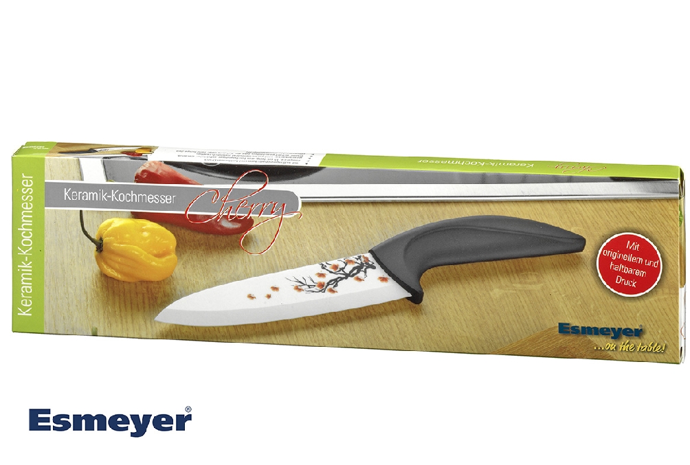 Chef Keramikmesser CHERRY mit weißer Klinge aus Keramik Klingenlänge ca. 15 cm