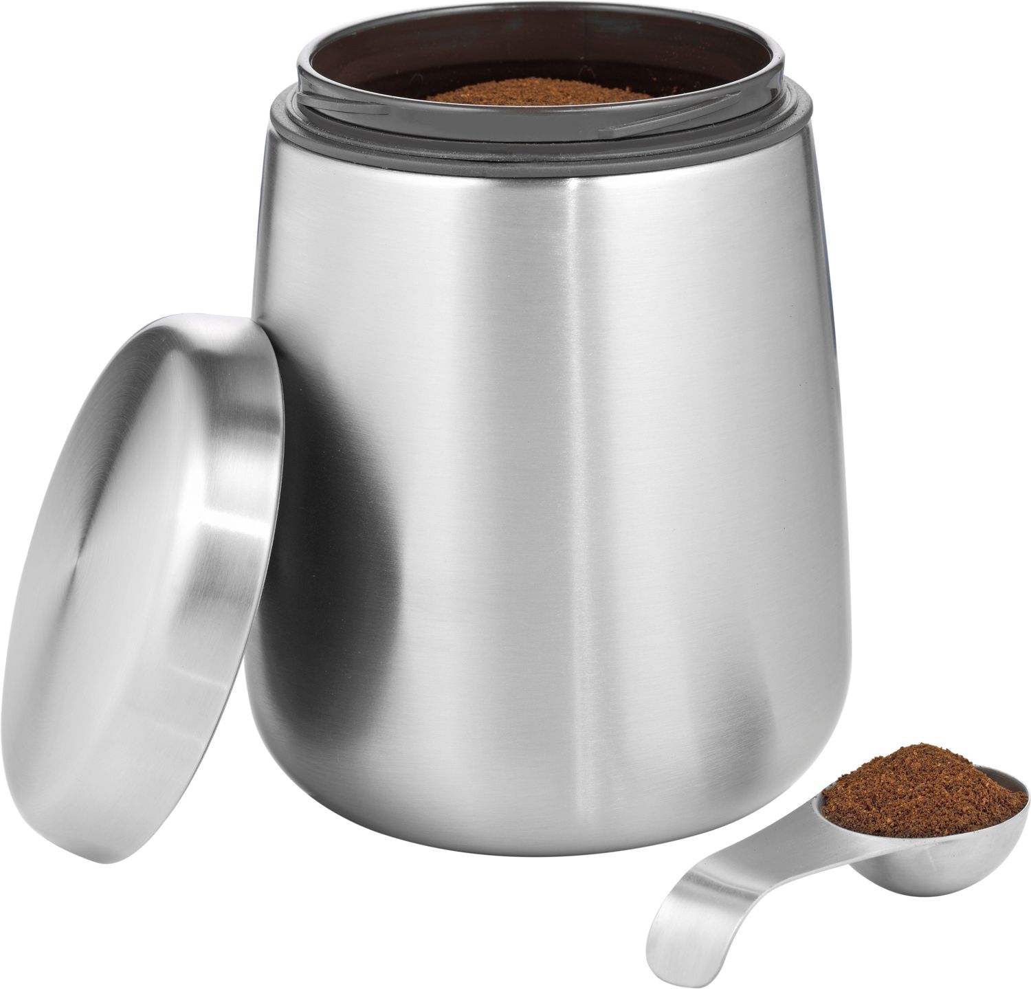 Vorratsdose AVIGNON, aus Edelstahl 18/10, Edelstahl mattiert, Maße: Höhe ca. 16,5 cm, Durchmesser ca. 11,5 cm.