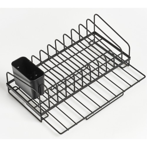 Geschirrabtropfständer, Metall, schwarz. Länge: 365 mm. Breite: 175 mm. Höhe: 135 mm