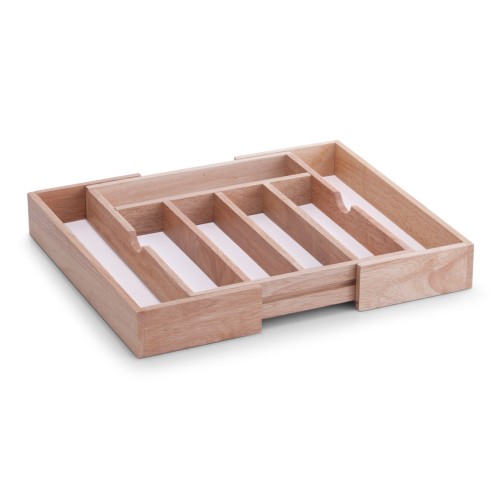 Zeller Besteckkasten, ausziehbar, Gummibaum/Melamin