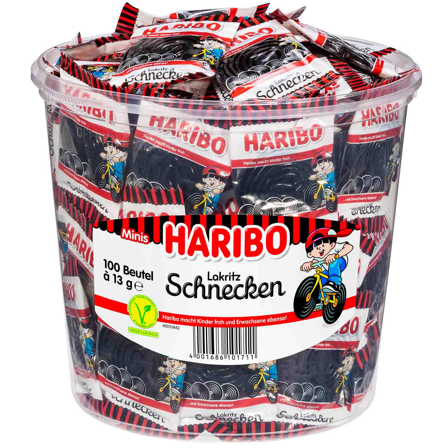Haribo Rotella Schnecken 100 Minibeutel à 10 g.