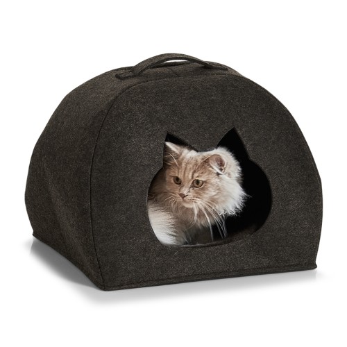 Katzen-Körbchen, Filz; 100% Polyester, 45x38x33 cm. Farbe: anthrazit. Dieses hochwertige Katzen-Körbchen aus Filz wird ab sofort der neue
