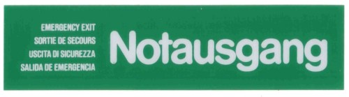 Wortschild NOTAUSGANG grün