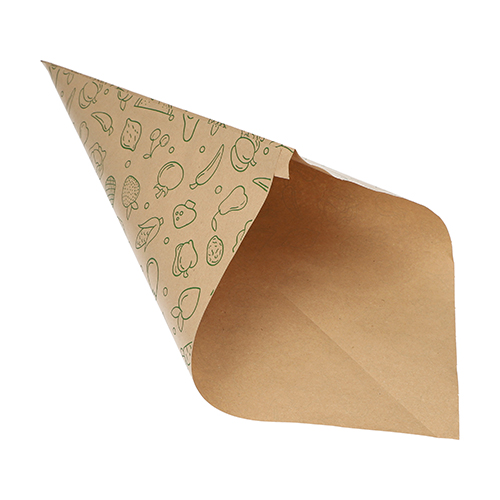 1000 Spitztüten, Kraftpapier 48 cm x 34 cm x 34 cm braun "Fruits & Vegs" Füllinhalt 1000 g von PAPSTAR