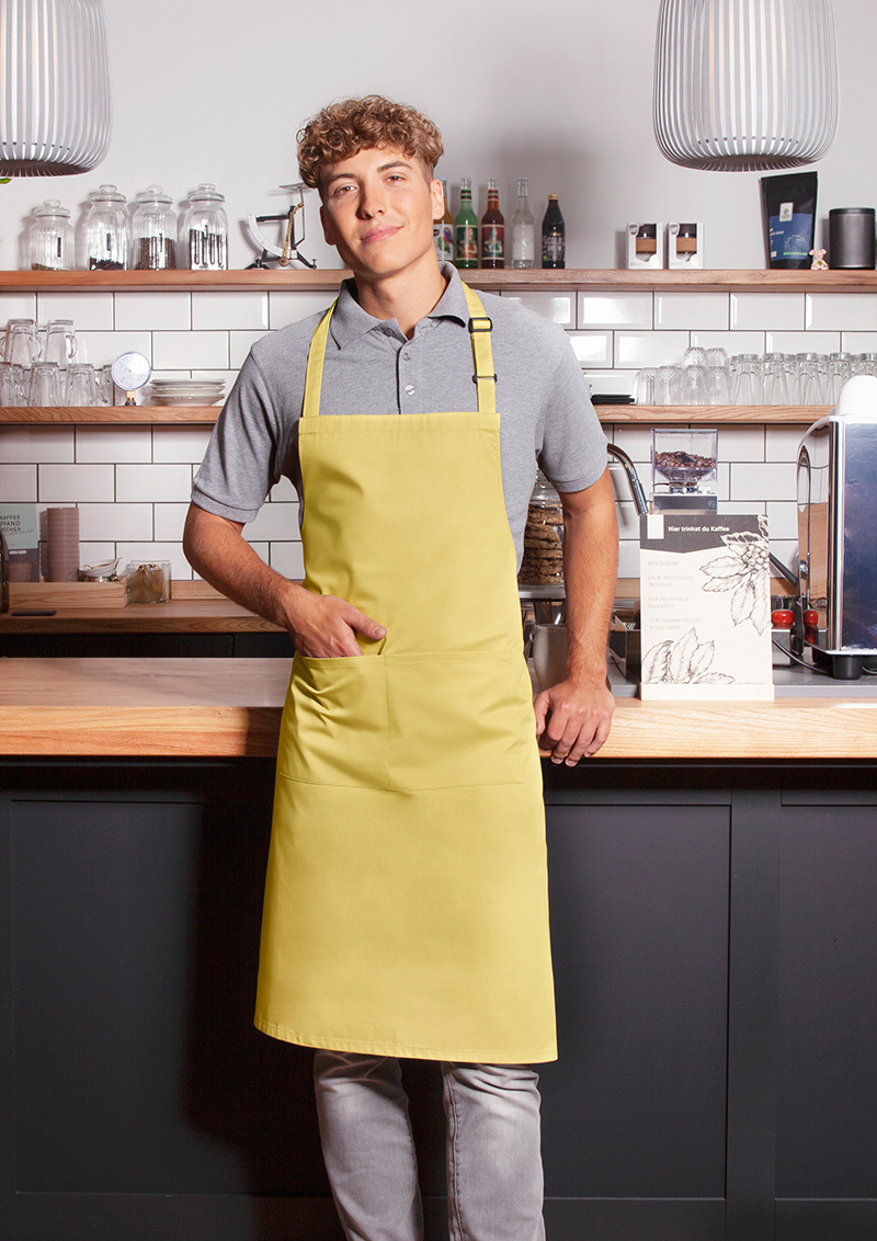 Latzschürze Basic mit Schnalle und Tasche - Maße: 75 x 90 cm (Breite x Länge)