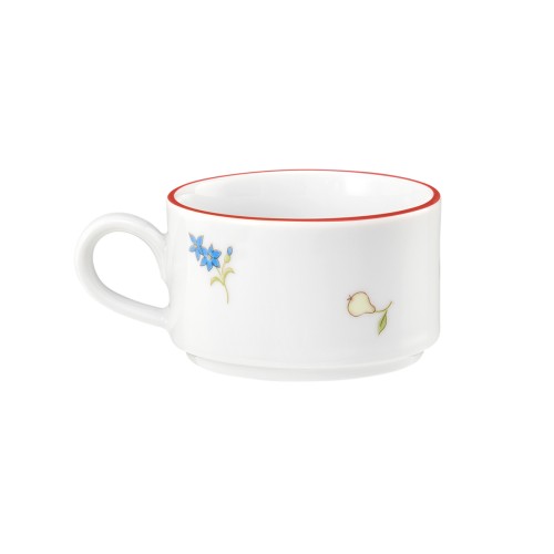 Seltmann Obere zur Moccatasse 0,09 l, rund, Form: Community, Dekor: 57388 Streublume rote Linie, hohe Kantenschlagfestigkeit, Made in Germany