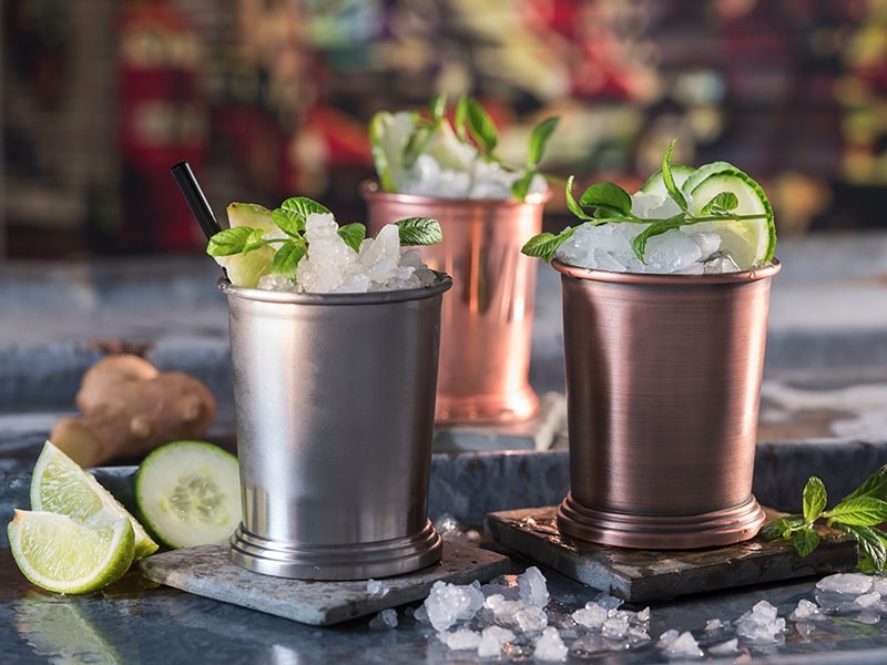 Becher -JULEP MUG- Ø 8,5 cm, H: 10 cm Edelstahl, Antik-Kupfer-Look Volumen: 0,35 Liter nicht spülmaschinengeeignet Farbe: