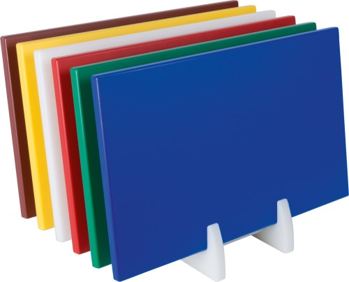 SARO Polyethylen-Schneidebrett Anti-Rutsch Füße blau Made in Europe - HACCP geeignet - Spülmaschinengeeignet bis 60 °C - Gewicht: 3 kg -