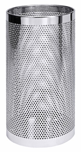 Schirmständer/ Papierkorb aus Edelstahl 18/0 hochglänzend, Perforierung Ø 5 mm, Boden nicht perforiert, schwere Qualität Durchmesser: