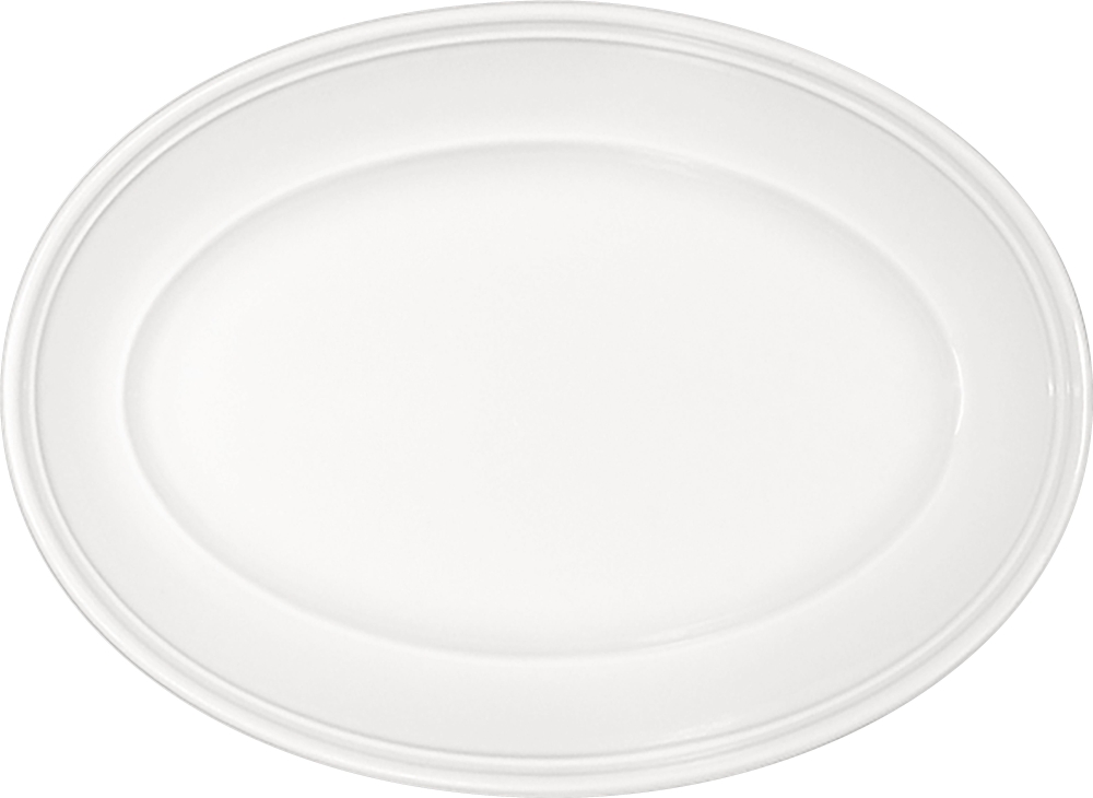 Bauscher Platte oval COME4TABLE, mit steile Fahne, 360 x 260 mm, Höhe: 48, uni weiss