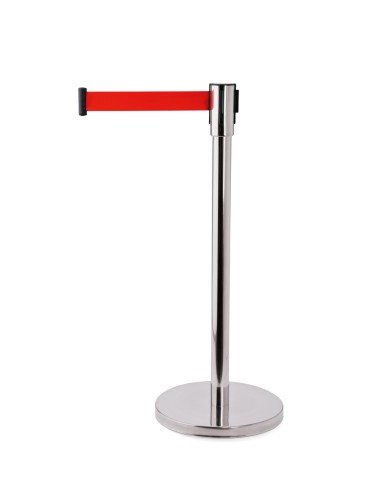 Abgrenzungspfosten PERSONENLEITSYSTEM SERIE ECOFLEX. Edelstahl, › Gurtanschlüsse mit 4