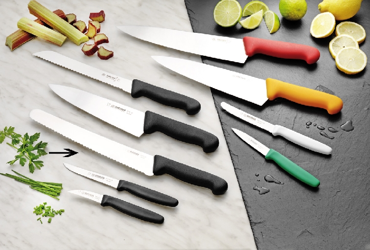 Giesser Universalmesser EXPERT aus Edelstahl, mit Wellenschliff , 39 cm , schwarzer Griff