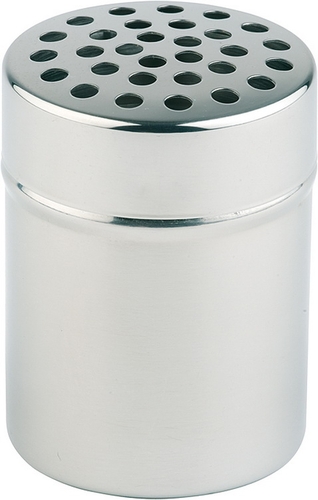 Käse- und Gewürzstreuer Ø 5,5 cm, H: 7,5 cm Behälter aus Edelstahl Staubdeckel aus PP Löcher Ø 5 mm 0,15 Liter