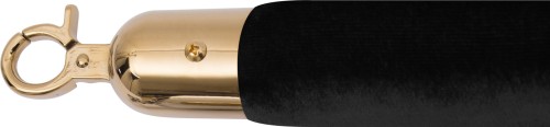 SARO Kordel für Absperrpfosten schwarz / Gold Modell AF 222 - Karabinerbefestigung - mit Samtbezug, Farbe: gold-schwarz - Ø 38 x H 500 mm -