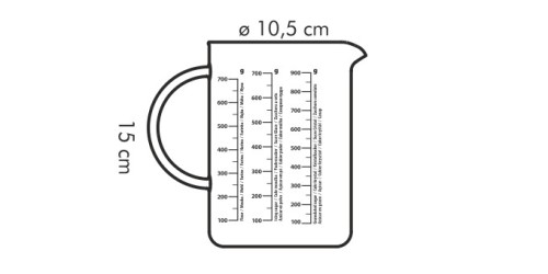 Messbecher aus Glas DELÍCIA 1.0 l
