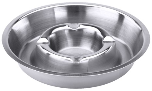 Aschenbecher aus Edelstahl 18/10, außen hochglänzend, innen matt poliert, schwere Qualität Durchmesser: 13,5 cm, Höhe: 2,2 cm