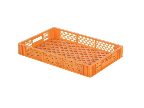 SARO Bäckereikiste 600 x 400 x 87 mm Modell BK87 Made in Europe - Orangefarbiger, lebensmittelechte(r) Stapelbehälter /