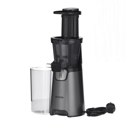 Severin Slow Juicer, ca. 150 W, Saftauffangbehälter ca. 1000 ml, Tresterbehälter ca. 1300 ml, Frozen-Fruits Aufsatz, 2 Mikrosiebe